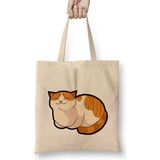 Humuts Cute Ginger Cat Orange & White Fat Tabby Kedi Bez Çanta