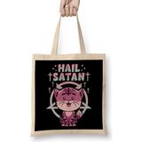 Humuts Cute Hail Satan Cat Pun Kitty Satanic Heavy Metal Bez Çanta