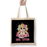 Humuts Cute Hail Satan Unicorn Rainbow Funny Satanic Pun Bez Çanta