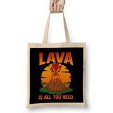 Humuts Cute Lava Is All You Need Volcano Valentines Day Uzun Saplı Bez Çanta