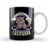 Humuts Cute Satanic Hail Lucipurr Rainbow Kitty Goth Beyaz Kupa