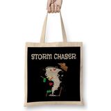 Humuts Cute Storm Chaser Tornado Lovers Severe Weather Açık Bej Uzun Saplı Bez Çanta