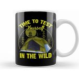 Humuts Cute Time To Test Yourself in the Wild T Ent Outdoor Camping Kupa Bardak