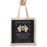 Humuts Die Hard Nakatomi Towers Christmas Açık Bej Uzun Saplı Bez Çanta