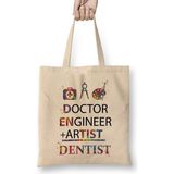 Humuts Doctor Engineer Artist Dentist 02 Bez Kadın Günlük Çanta
