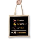 Humuts Doctor Engineer Artist Dentist 030 Uzun Saplı Açık Bej Bez Çanta