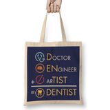 Humuts Doctor Engineer Artist Dentist 034 Uzun Saplı Açık Bej Bez Çanta