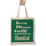 Humuts Doctor Engineer Artist Dentist 035 Uzun Saplı Açık Bej Bez Çanta