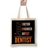 Humuts Doctor Engineer Artist Dentist 036 Uzun Saplı Açık Bej Bez Çanta