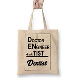 Humuts Doctor Engineer Artist Dentist 06 Uzun Saplı Açık Bej Bez Çanta