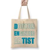 Humuts Doctor Engineer Artist Dentist 32 Uzun Saplı Açık Bej Bez Çanta