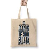 Humuts Doctor Who Tardis Style Uzun Saplı Açık Bej Bez Çanta