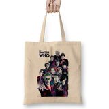 Humuts Doctor Who the Fourte 02 Uzun Saplı Açık Bej Bez Çanta