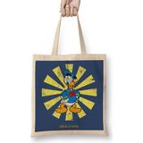 Humuts Donald Duck Retro Japanese Bez Çanta Uzun Saplı - Açık Bej - 40 X 40