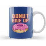 Humuts Doughnut Retro Pixel Donut Give Up Beyaz Kupa