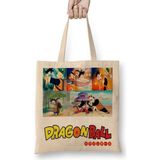 Humuts Dragon Bal Anime Açık Bej Uzun Saplı Bez Çanta