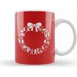 Humuts Dragon Ball Z Christmas Wreath Pattern Beyaz Kupa