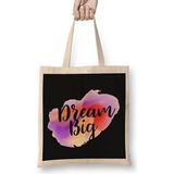 Humuts Dream Big Açık Bej Uzun Saplı Bez Çanta