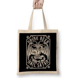 Humuts Drink Beer Hail Satan I Satanic Baphomet I Pentagram Occult Design Bez Çanta