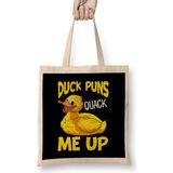Humuts Duck Puns Quack Me Up! Adorable Duckling Pun Bez Çanta