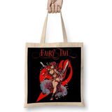 Humuts Fairy Tail Erza Scarlet Anime Açık Bej Uzun Saplı Bez Çanta