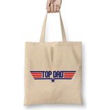 Humuts Fathers Day Top Dad Top Gun Logo Bez Uzun Saplı Açık Bej Rengi Çanta