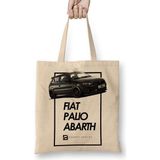 Humuts Fiat Palio Abarth Race Style Açık Bej Uzun Saplı Bez Çanta