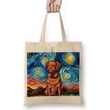 Humuts Fox Red Labrador Night Açık Bej Uzun Saplı Bez Çanta