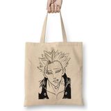 Humuts Fox Sin of Greed Ban the Seven Deadly Sins Uzun Saplı Açık Bej Bez Çanta