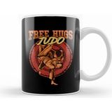 Humuts Free Judo Hugs Funny Mma Mixed Martial Arts Pun Beyaz Kupa