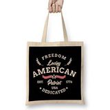 Humuts Freedom Loving American Patriot Usa Dedicated 1776 Bez Kadın Günlük Çanta