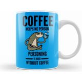 Humuts Funny Coffee Drinks Lover Gift Quote Vintage Retro Rainbow Style Beyaz Kupa