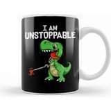 Humuts Funny I am Unstoppable T Rex Dinosaur Grabber Pun Beyaz Kupa
