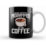 Humuts Funny Instant Computer Programmer Just Add Coffee Beyaz Kupa