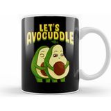 Humuts Funny Let S Avocuddle Cute Avocado Cuddling Pun Beyaz Kupa