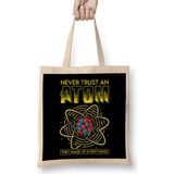 Humuts Funny Never Trust An Atom They Made Up Everything Bez Uzun Saplı Açık Bej Rengi Çanta