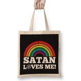 Humuts Funny Satanic Satan Loves Me Lucifer Gift Idea Bez Çanta