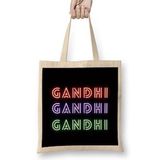 Humuts Gandhi Quotes Gifts - Vintage Retro Rainbow Style Uzun Saplı Kadın Bez Çanta