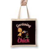 Humuts Gardening Chick Garden Lady Gardener Landscaper Lawn Plants Bez Uzun Saplı Açık Bej Rengi Çanta