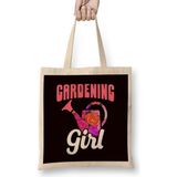 Humuts Gardening Girl Watering Can Nature Plants Flowers Gardener Bez Uzun Saplı Açık Bej Rengi Çanta
