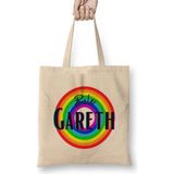 Humuts Gareth Bale - Vintage Retro Rainbow Style Uzun Saplı Kadın Bez Çanta