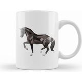 Humuts Geometric Animal Black Horse Kupa Bardak