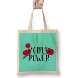 Humuts Girl Power Inspiration Positive Girly Quote Artwork 01 Bez Uzun Saplı Açık Bej Rengi Çanta
