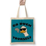 Humuts Go Duck Yourself Uzun Saplı Açık Bej Bez Çanta