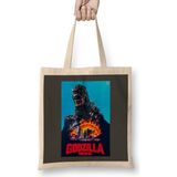 Humuts Godzilla 1985 Movie Uzun Saplı Açık Bej Bez Çanta