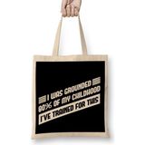 Humuts Grounded Funny Self Isolation Quote Açık Bej Uzun Saplı Bez Çanta