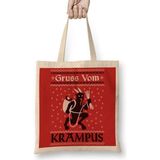 Humuts Grus Vom Krampus Açık Bej Uzun Saplı Bez Çanta