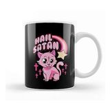 Humuts Hail Satan Cat Cute Rainbow Kitty Heavy Metal Pun Kupa Bardak