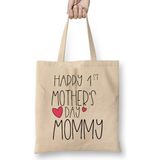 Humuts Happy 1st Mother s Day New Mommy First 2020 Uzun Saplı Bez Çanta
