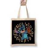Humuts Happy Stitch 01 Açık Bej Uzun Saplı Bez Çanta